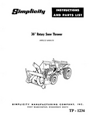 Simplicity 990175 Instructions And Parts List