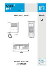 CAME AGT V200 Installation Manual
