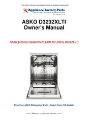Asko D3232 Use And Care Manual