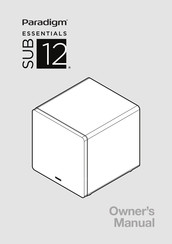 Paradigm Monitor SUB 12 Owner's Manual