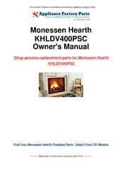 Monessen Hearth Covington Direct Vent KHLDV400 Installation And Operating Instructions Manual