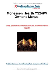 Monessen Hearth YS18 Installation And Operating Instructions Manual