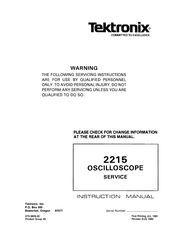 Tektronix 2215 Instruction Manual