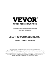 VEVOR IMKPT-150 0594 Manual