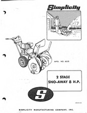 Simplicity SNO-Away 805 Manual
