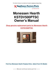 Monessen Hearth KSTDV500 Installation And Operating Instructions Manual