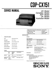 Sony CDP-CX151 Service Manual