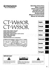 Pioneer CT-W550R Operating Instructions Manual