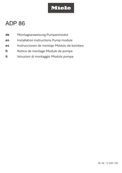 Miele ADP 86 Installation Instructions Manual