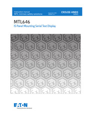 Eaton CROUSE-HINDS MTL647 Instruction Manual