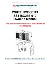 White Rodgers electro-air SST20C27S-010 Owner's Manual