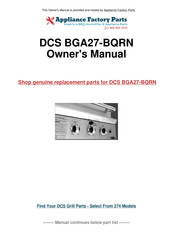 Dcs BGA27-BQRN Use And Care Manual