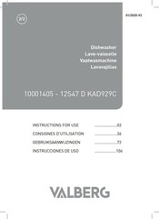 Valberg 12S47 D KAD929C Instructions For Use Manual