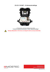 Mostec VG-BAT- 00-III Series Advanced Settings