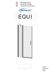 ROTHALUX EQUI Installation Instructions Manual