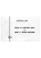 Acoustical Manufacturing Co. Quad 22 Instruction Book