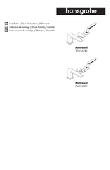 Hans Grohe Metropol 74554 1 Series Installation/User Instructions/Warranty