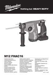 Milwaukee M12 FHAC16 Original Instructions Manual