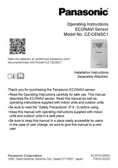Panasonic ECONAVI CZ-CENSC1 Operating Instructions Manual