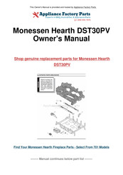 Monessen Hearth DST30NV Installation And Operating Instructions Manual