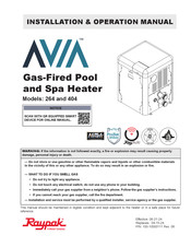 Raypak AVIA 404 Installation & Operation Manual