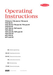 Fronius TTB 180 W Operating Instructions Manual