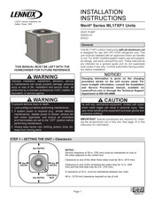 Lennox Merit ML17XP1 Series Installation Instructions Manual