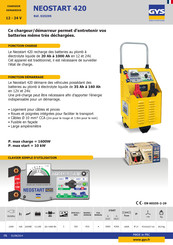 GYS NEOSTART 420 Manual