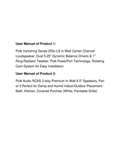 Polk Audio Vanishing 255c-RT User Manual