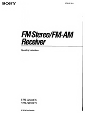 Sony STR-GX59ES Operating Instructions Manual