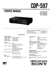 Sony CDP-597 Service Manual