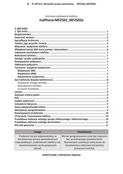 mPTech myPhone MF2502e Manual