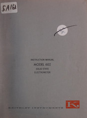 Keithley 602 Instruction Manual