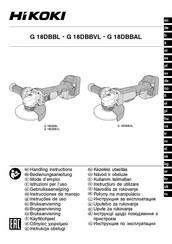 HIKOKI G 18DBBVL Handling Instructions Manual