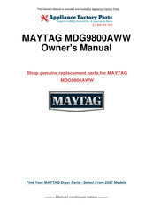 Maytag Neptune MDG9800AWW Use & Care Manual