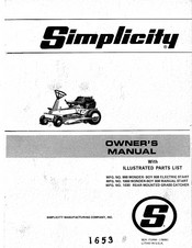 Simplicity 998 Owner's Manual