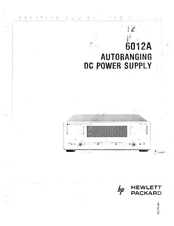HP 6012A Operating And Service Manual