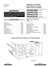 Lennox KGA150 Series Installation Instructions Manual