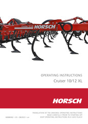 horsch Cruiser 12 XL Operating Instructions Manual