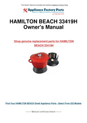Hamilton Beach 33419H Owner's Manual