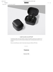 RODE Microphones Wireless PRO User Manual