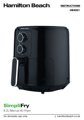 Hamilton Beach SimpliFry HB4001 Instructions Manual