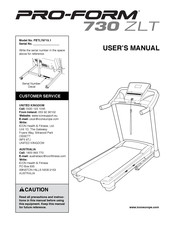 Pro-Form 730 Zlt Treadmill User Manual