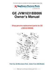 GE SpacemakerXL JVM1631 Owner's Manual