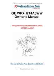 GE Spacemaker WPXH214 Owner's Manual & Installation Instructions