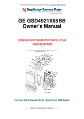 GE Appliances GSD4910 Owner's Manual