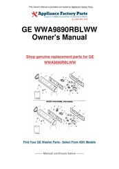 GE WA9890R Use And Care Manual