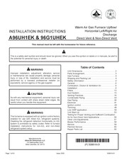 Allied A96UH1EK Installation Instructions Manual