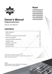 Kinghome KW09XQ25SAI Owner's Manual