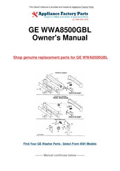 GE WWA8500P Use And Care Manual
